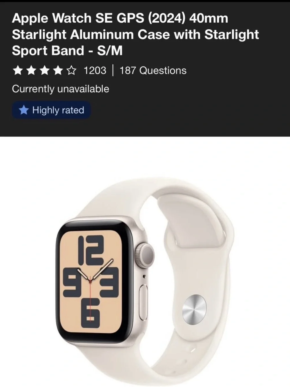 Apple Watch SE (gps only) - excellent condition!